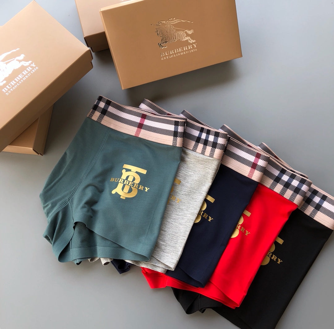 Burberry Visible Colour, Waistband And Emblem Details Men's Boxer Briefs - 3-Piece Box