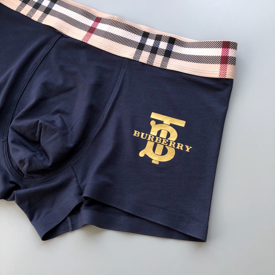 Burberry Visible Colour, Waistband And Emblem Details Men's Boxer Briefs - 3-Piece Box