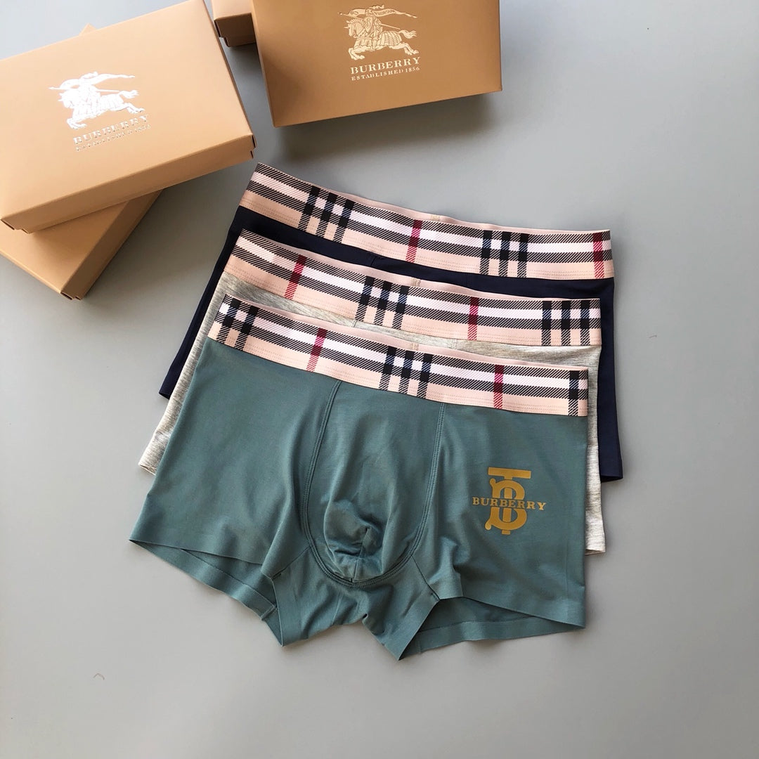 Burberry Modal-Blend Logo Detail Men's Boxer Briefs - 3-Piece Box