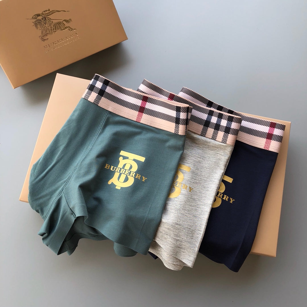 Burberry Modal-Blend Logo Detail Men's Boxer Briefs - 3-Piece Box