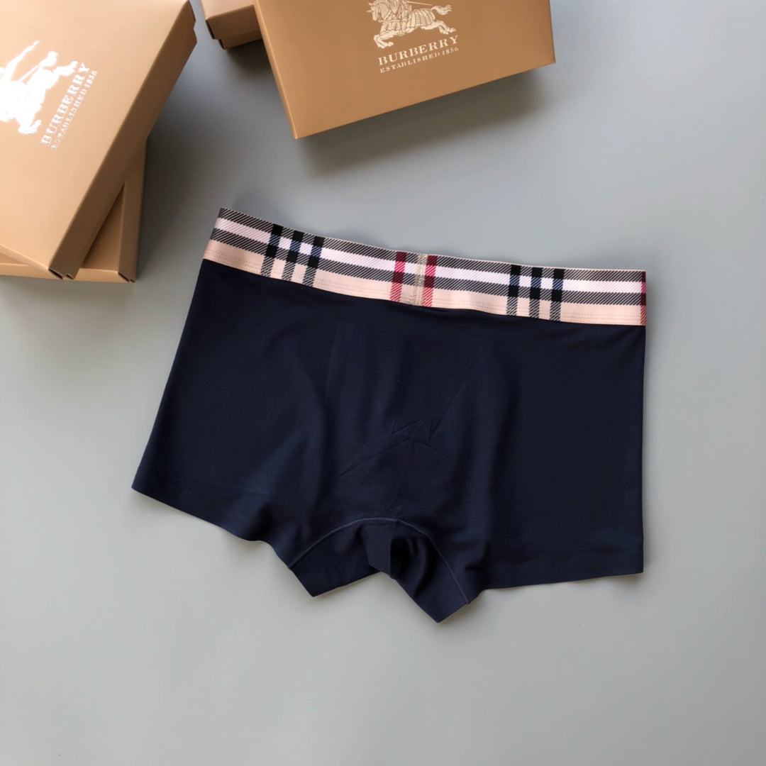 Burberry Visible Colour, Waistband And Emblem Details Men's Boxer Briefs - 3-Piece Box