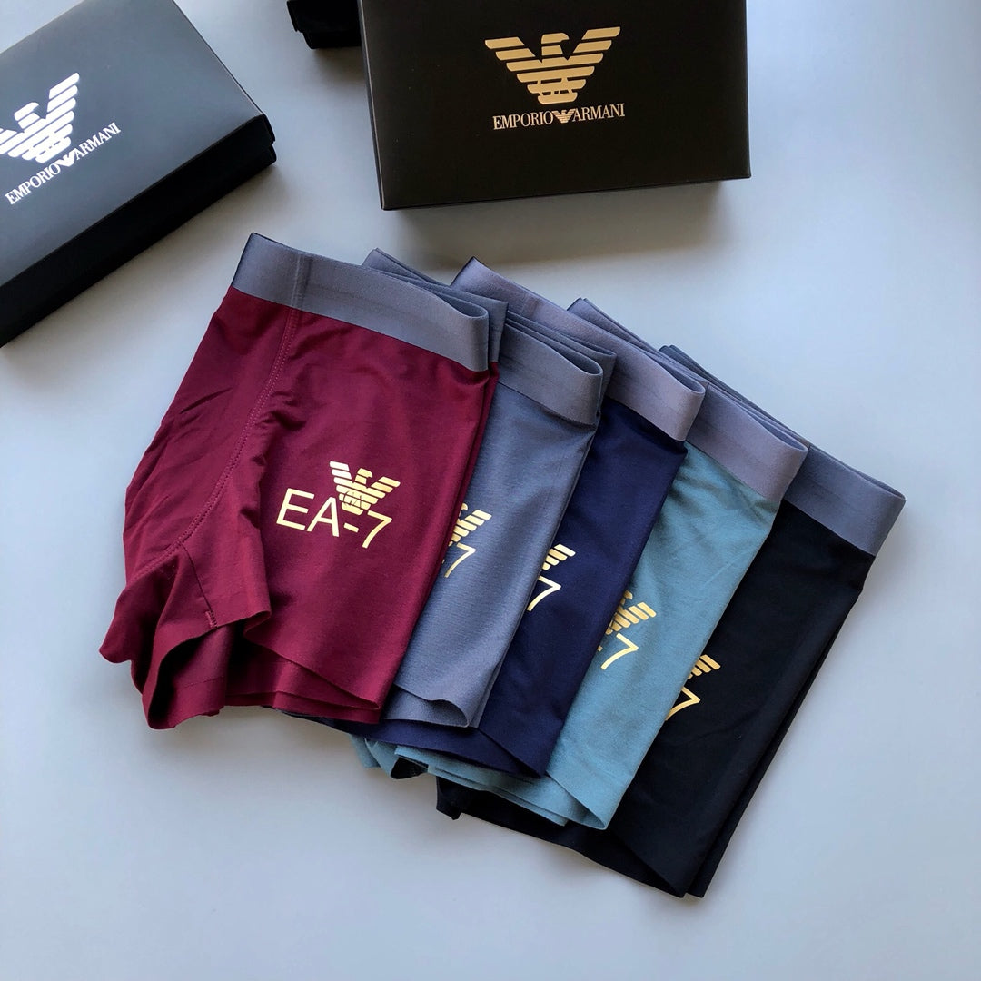 Armani Gold-Tone Ea7 Details Men's Boxer Briefs - 3-Piece Box