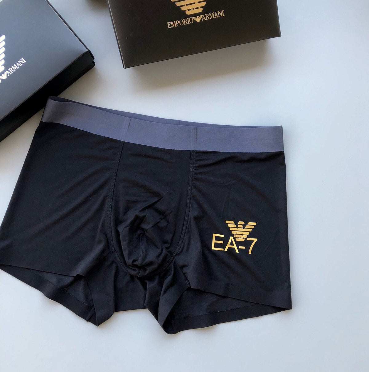 Armani Gold-Tone Ea7 Details Men's Boxer Briefs - 3-Piece Box
