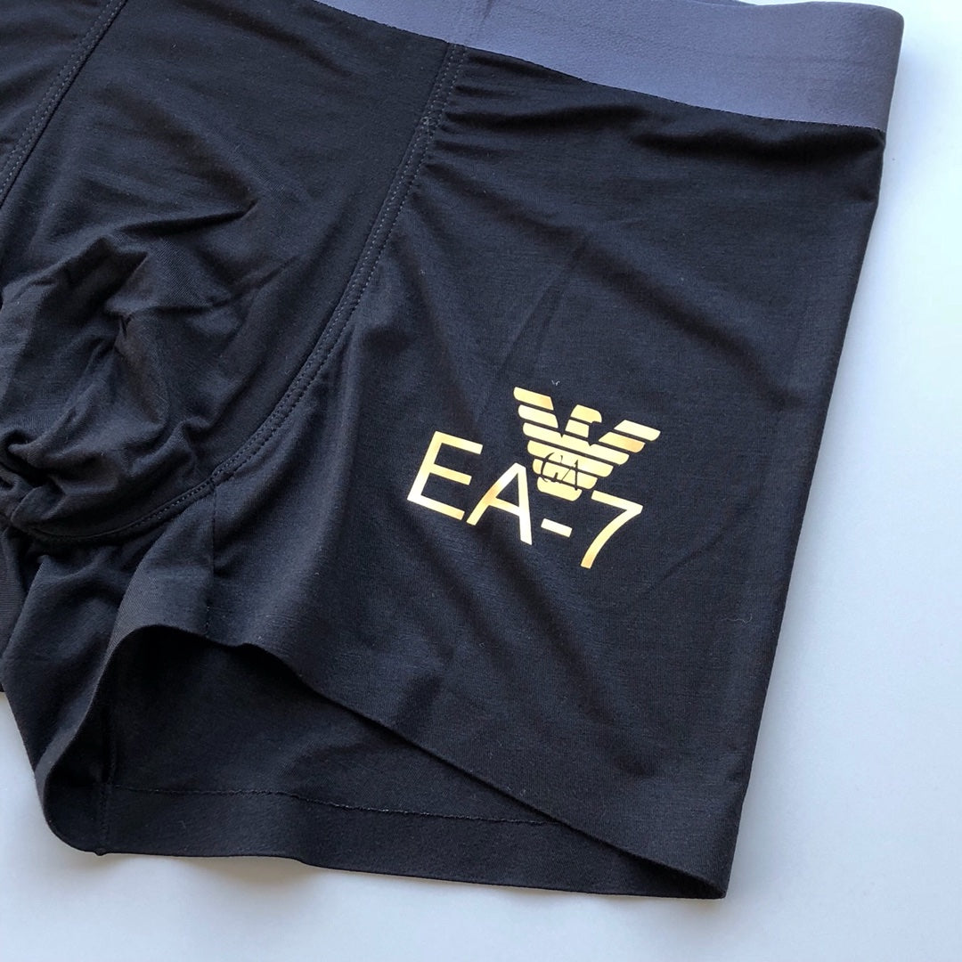 Armani Gold-Tone Ea7 Details Men's Boxer Briefs - 3-Piece Box
