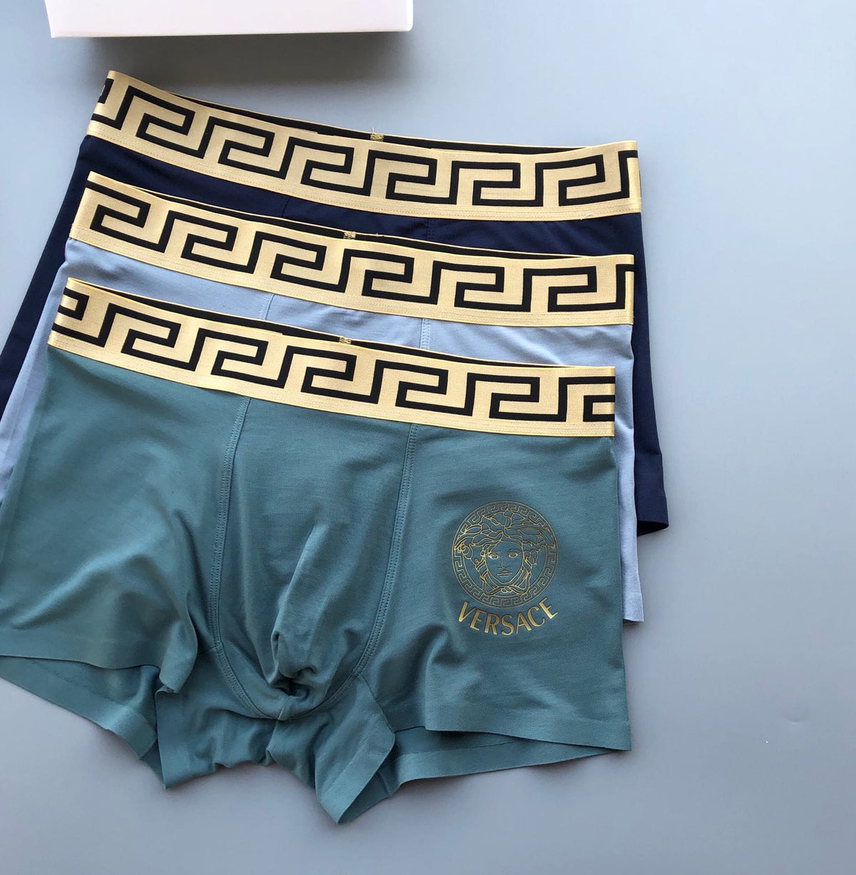 Versace Teal Medusa Print Boxer Briefs 3-Piece Box Collection