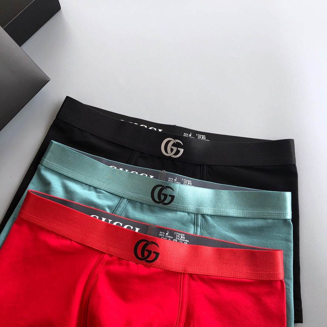 Gucci Cotton-Blend Logo Detail Men's Boxer Briefs - 3-Piece Box