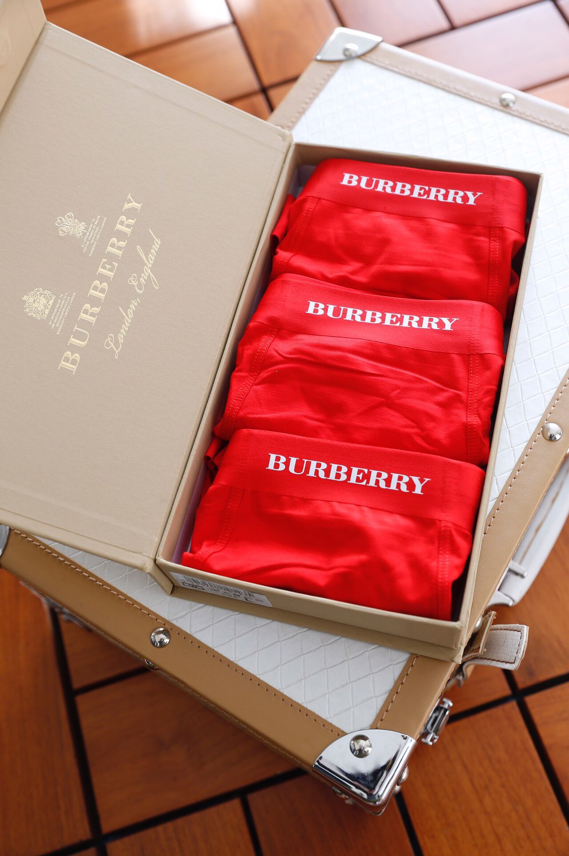 Burberry Clean Wordmark Details Men's Boxer Briefs - 3-Piece Box