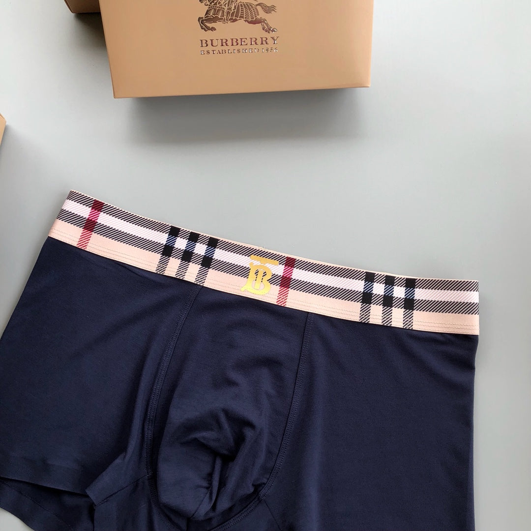 Burberry Visible Colour, Waistband And Emblem Details Men's Boxer Briefs - 3-Piece Box