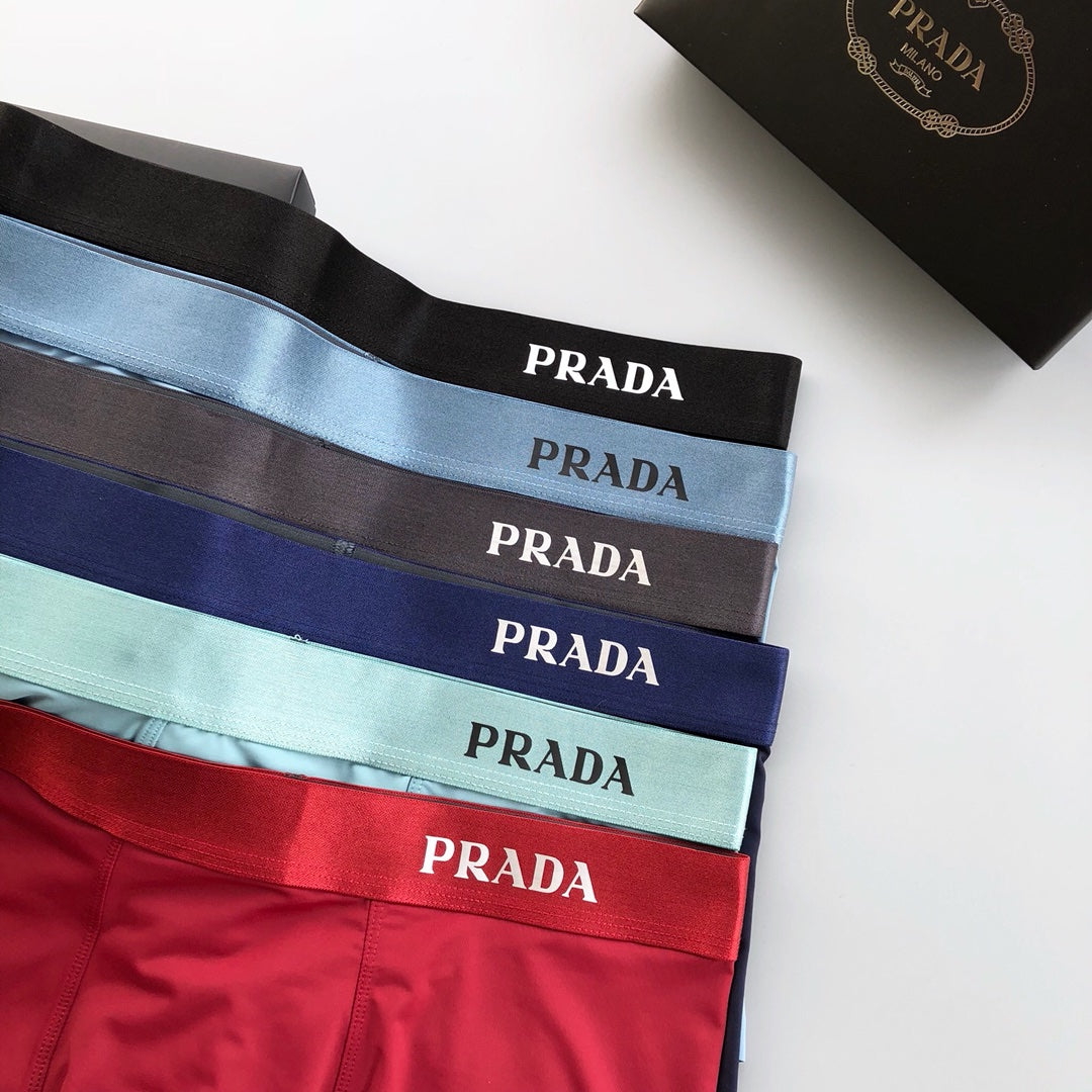Prada Clean Logo Waistbands Men's Boxer Briefs - 3-Piece Box