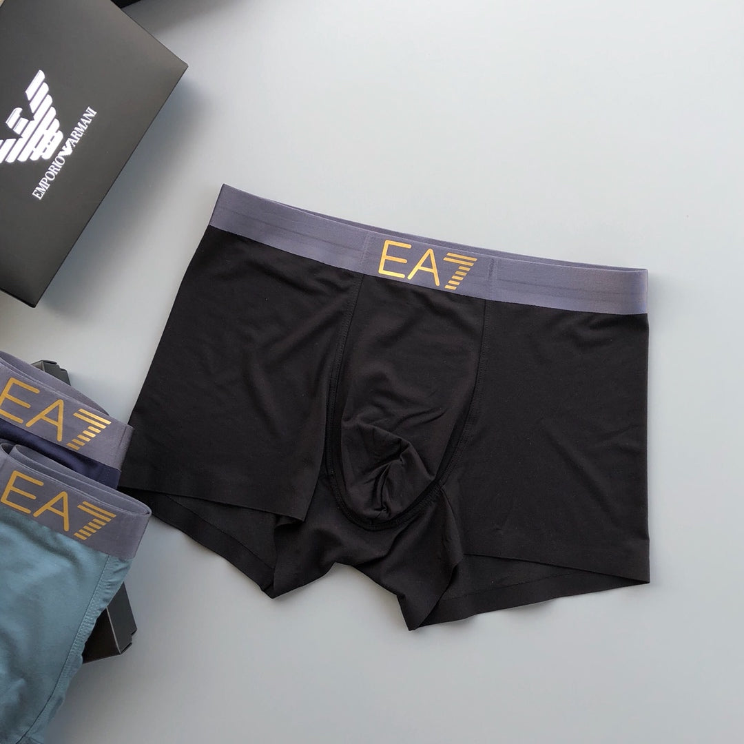 Armani Visible Branded Waistband Or Emblem Details Men's Boxer Briefs - 3-Piece Box