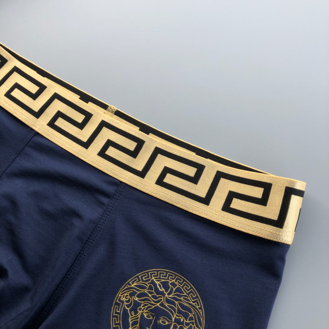 Versace Visible Branded Waistband Or Emblem Details Men's Boxer Briefs - 3-Piece Box