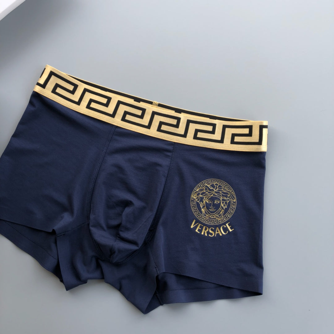 Versace Visible Branded Waistband Or Emblem Details Men's Boxer Briefs - 3-Piece Box