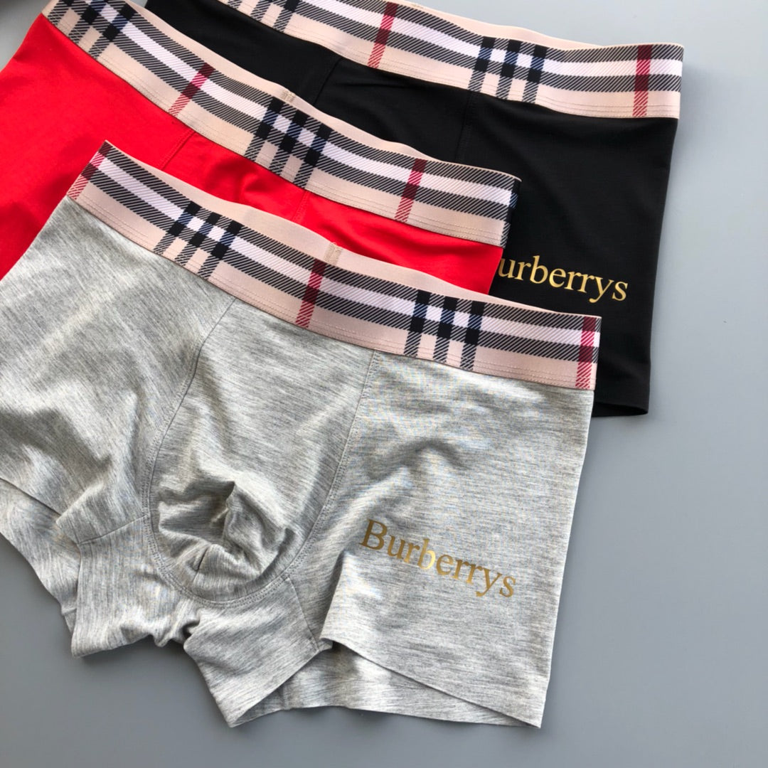 Burberry Check Waistband Boxer Briefs 3-Piece Box Collection