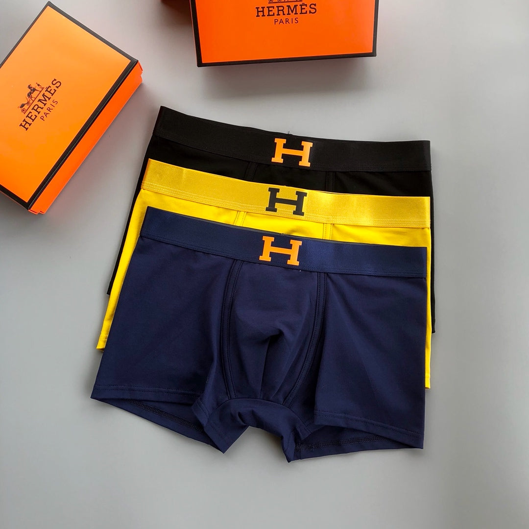 Hermes Contrast H Details Men's Boxer Briefs - 3-Piece Box