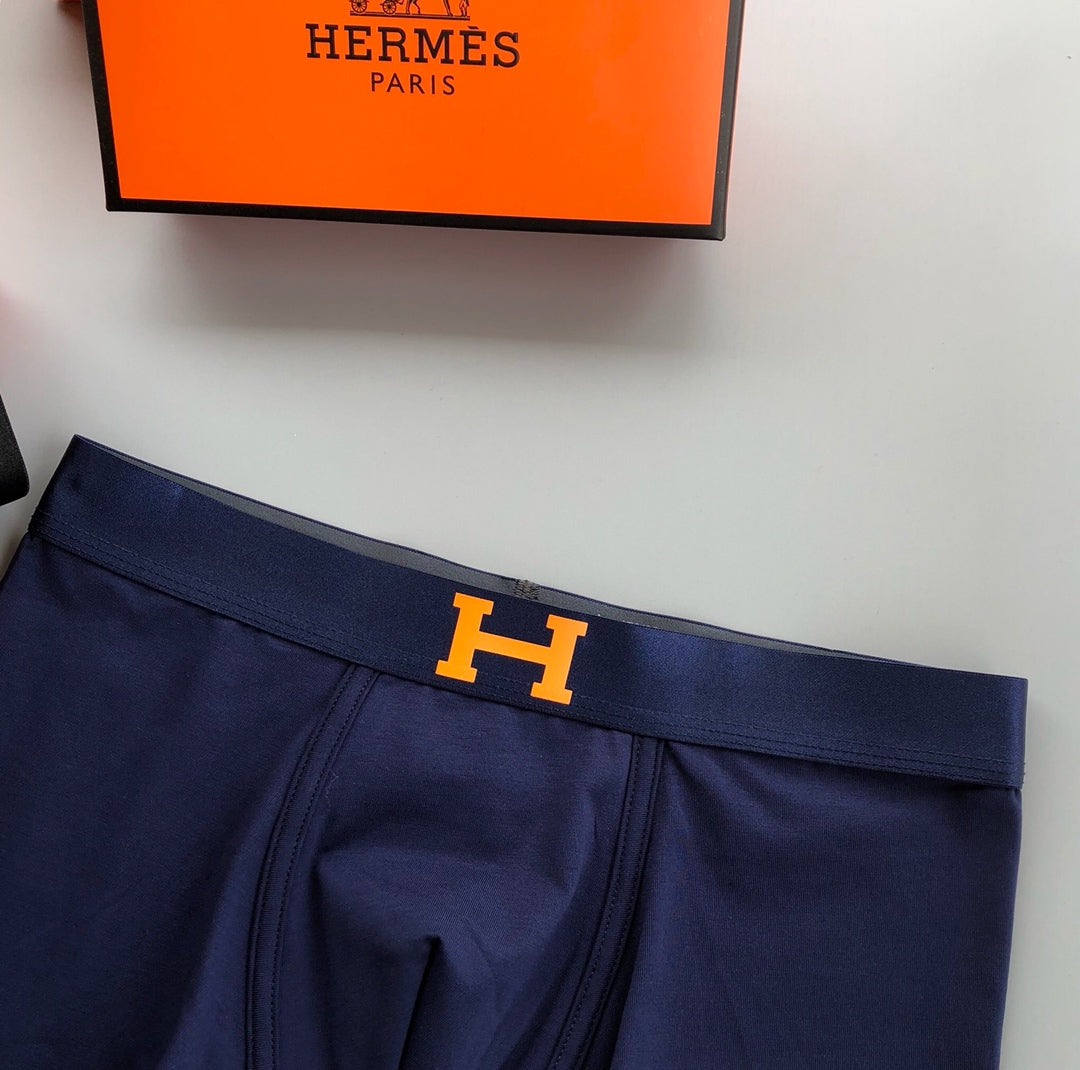 Hermes Contrast H Details Men's Boxer Briefs - 3-Piece Box
