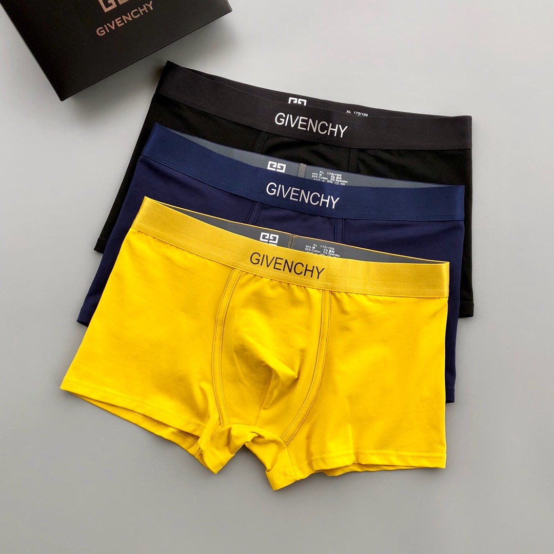 Givenchy Visible Waistband, Colour And Emblem Details Men's Boxer Briefs - 3-Piece Box