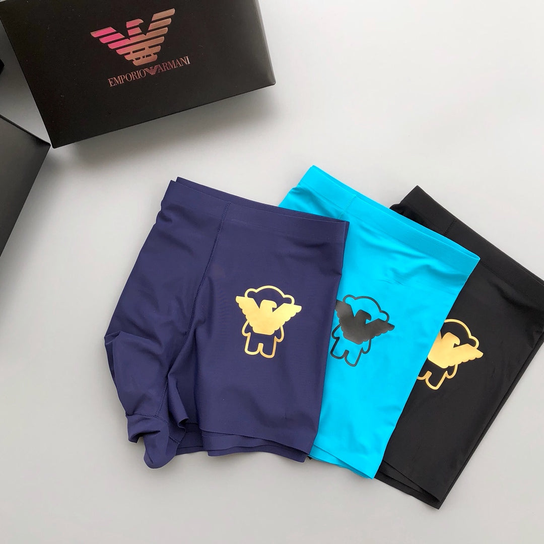 Armani Sheep-Style Patch Graphics Men's Boxer Briefs - 3-Piece Box