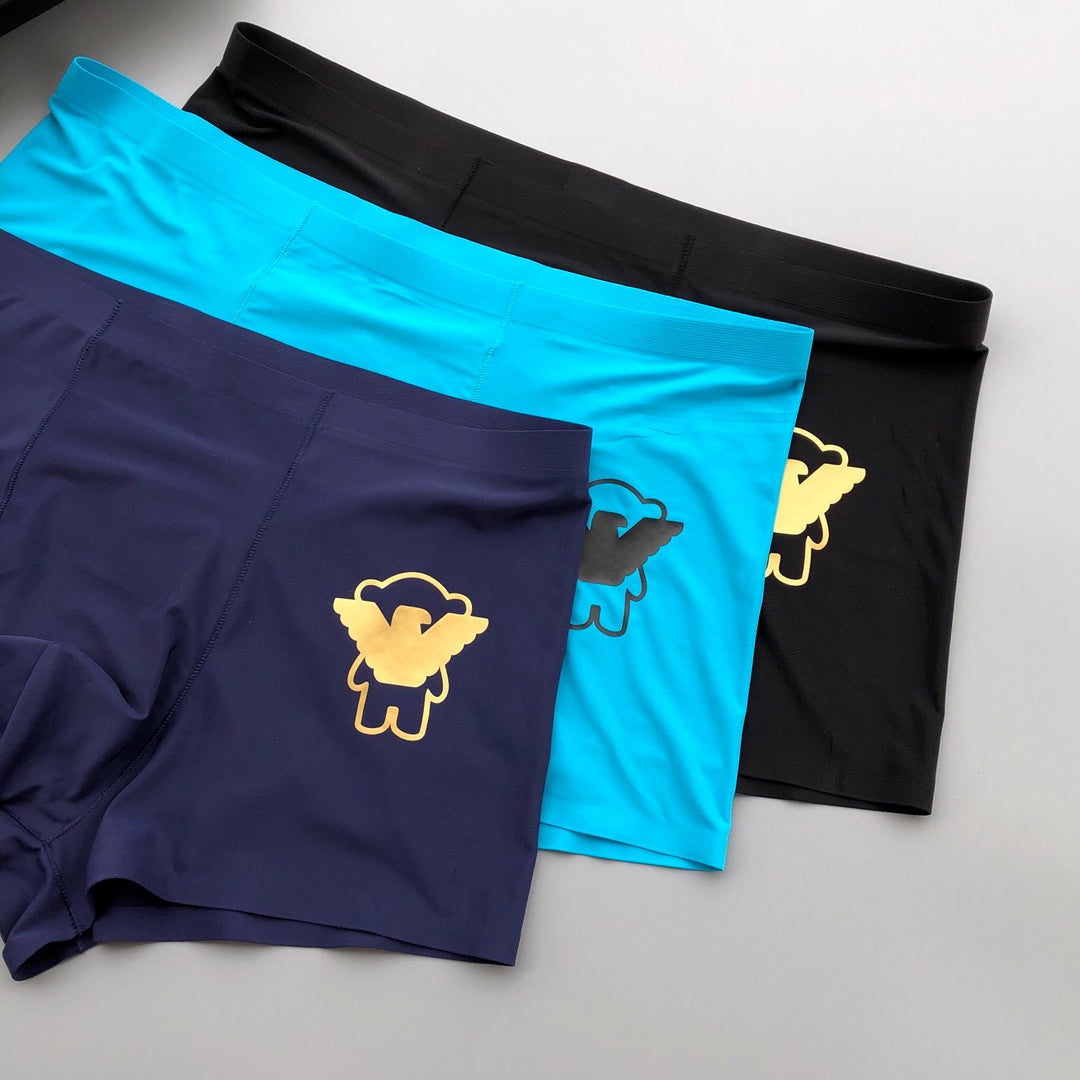 Armani Sheep-Style Patch Graphics Men's Boxer Briefs - 3-Piece Box