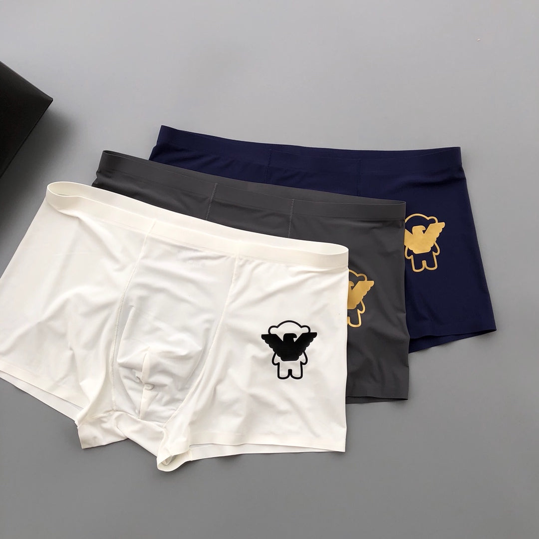 Armani Sheep-Style Patch Graphics Men's Boxer Briefs - 3-Piece Box