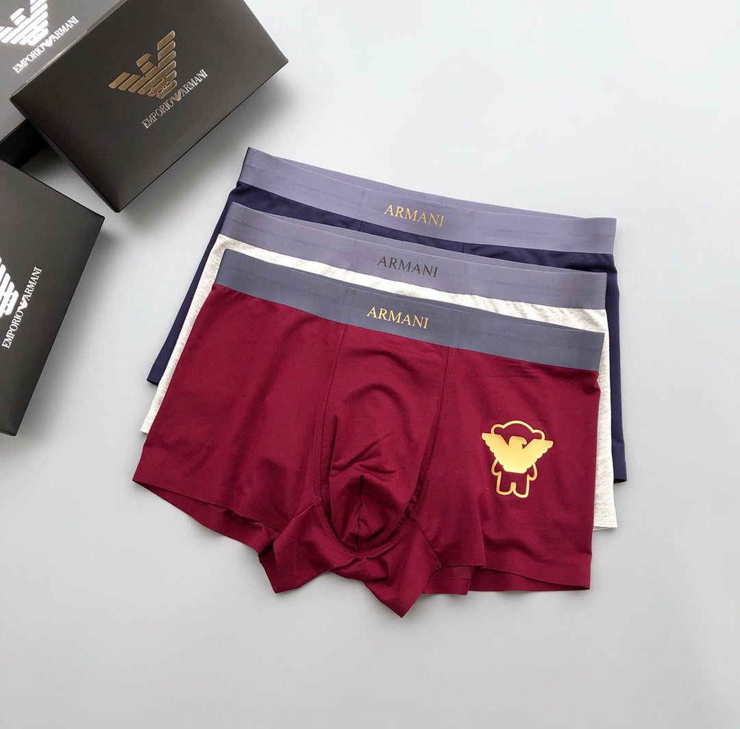 Armani Small Bear Graphics Men's Boxer Briefs - 3-Piece Box