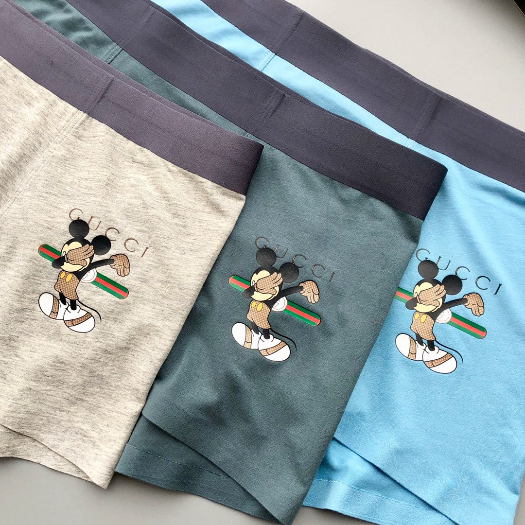 Gucci Cartoon Mouse Details Men's Boxer Briefs - 3-Piece Box
