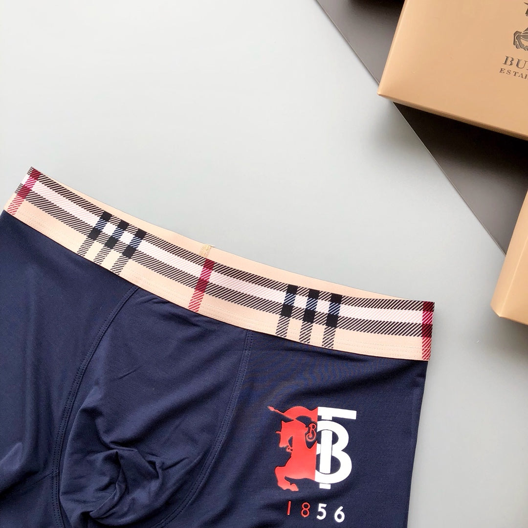 Burberry Check-Inspired Waistbands And Crest Details Men's Boxer Briefs - 3-Piece Box