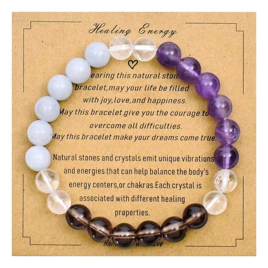 Triple Protection Bracelet | Black Obsidian Tiger Eye Hematite | 8mm Natural Stone | Spiritual Shield Gift