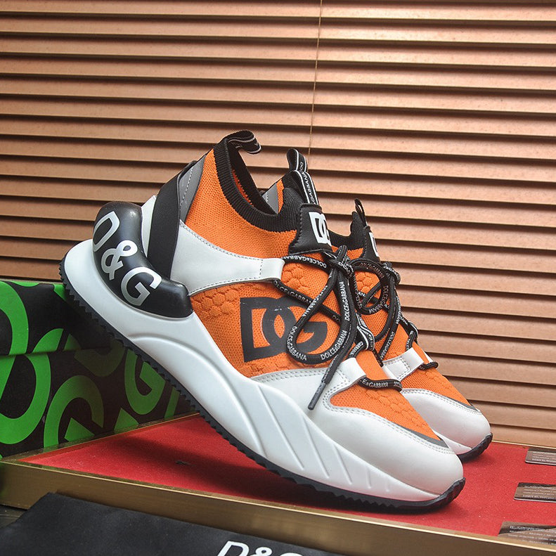 D*G Luxury Genuine Leather Casual Sneakers - Designer Unisex Shoes