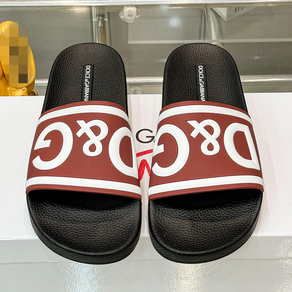 D*G  Premium Leather Casual Slippers - Designer Men's Slides in 4 Styles