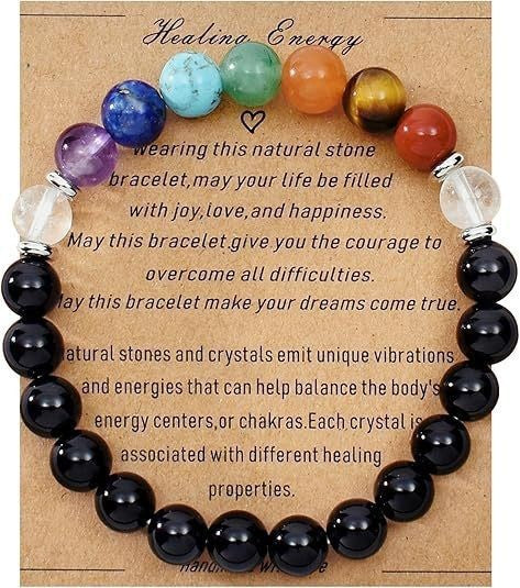 Triple Protection Bracelet | Black Obsidian Tiger Eye Hematite | 8mm Natural Stone | Spiritual Shield Gift
