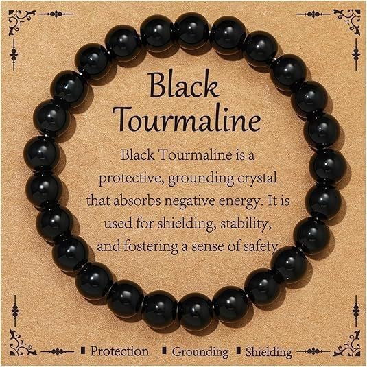 Triple Protection Bracelet | Black Obsidian Tiger Eye Hematite | 8mm Natural Stone | Spiritual Shield Gift