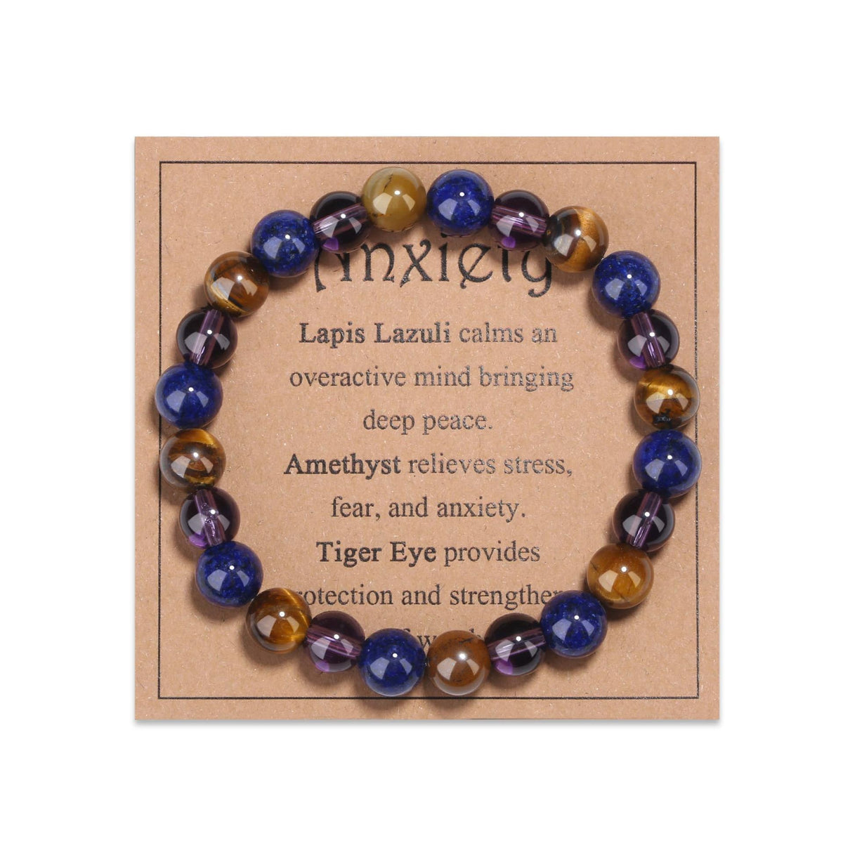 Triple Protection Bracelet | Black Obsidian Tiger Eye Hematite | 8mm Natural Stone | Spiritual Shield Gift