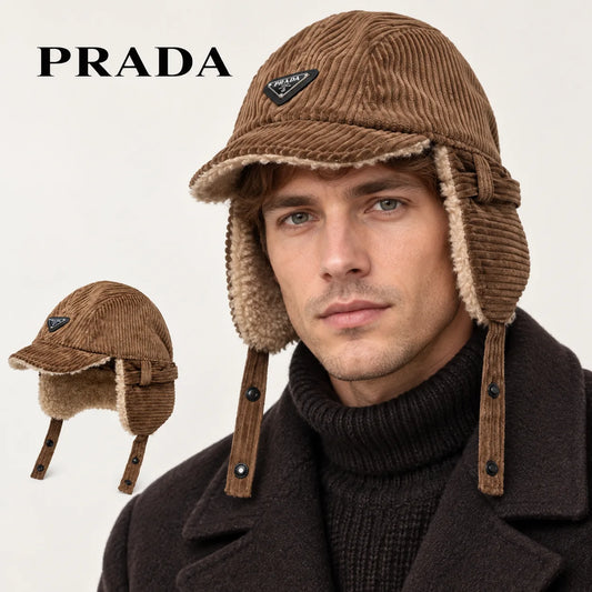 Prada Corduroy Earflap Hat - image 1