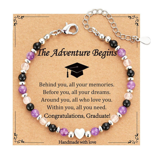 Evil Eye Fivefold Protection Bracelet | 5 Natural Crystals | Adjustable Wax Rope