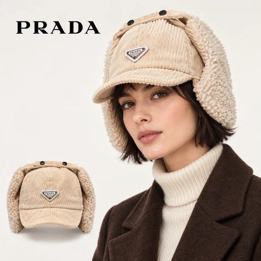Prada Corduroy Earflap Hat - image 1