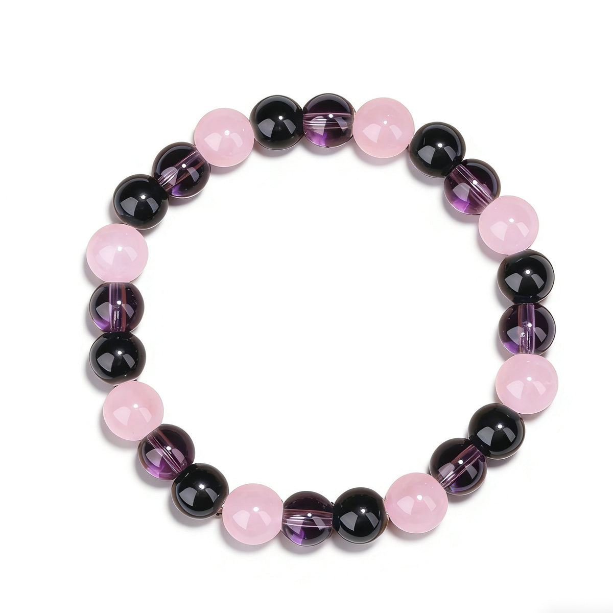 Triple Protection Bracelet | Black Obsidian Tiger Eye Hematite | 8mm Natural Stone | Spiritual Shield Gift