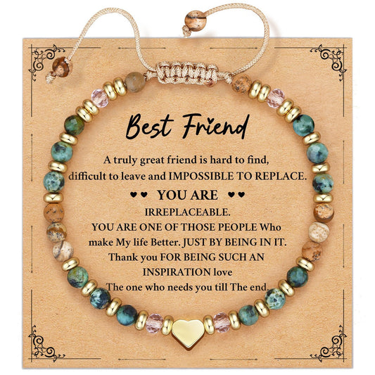 Badass Teacher Morse Code Bracelet | African Turquoise & Tiger Eye Heishi Beads | Teacher Appreciation Gift