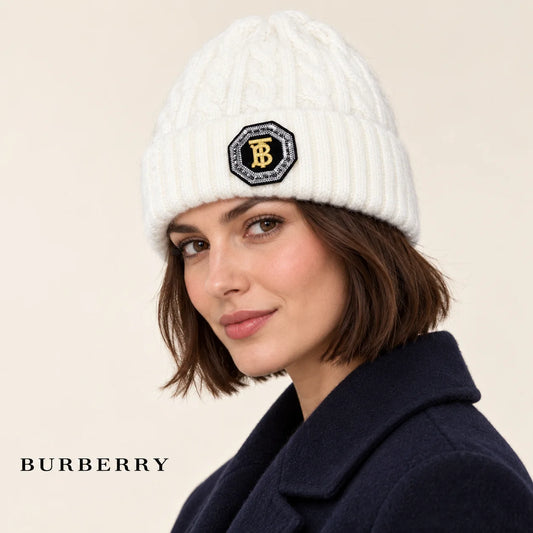 Burberry Cable Knit Patch Beanie - image 1