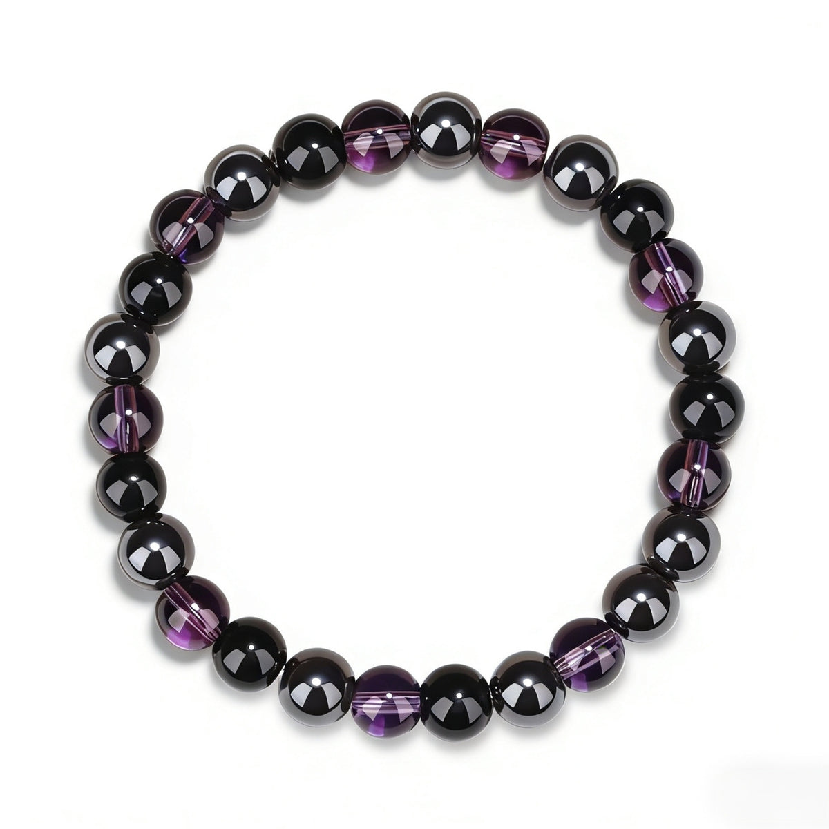 Triple Protection Bracelet | Black Obsidian Tiger Eye Hematite | 8mm Natural Stone | Spiritual Shield Gift