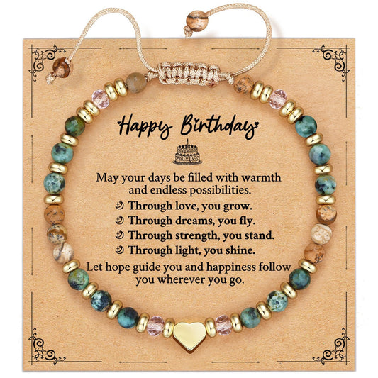 Badass Teacher Morse Code Bracelet | African Turquoise & Tiger Eye Heishi Beads | Teacher Appreciation Gift