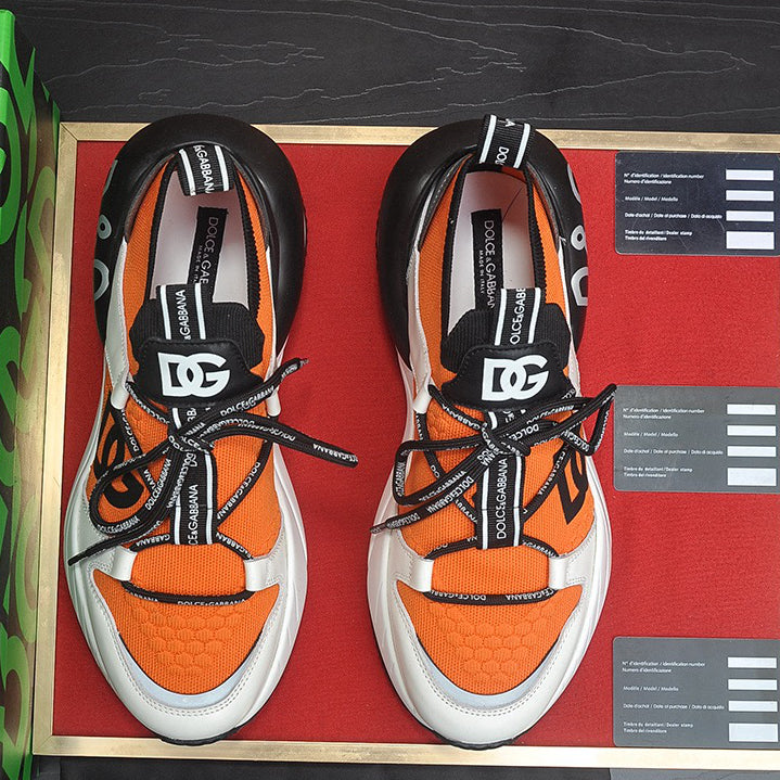 D*G Luxury Genuine Leather Casual Sneakers - Designer Unisex Shoes