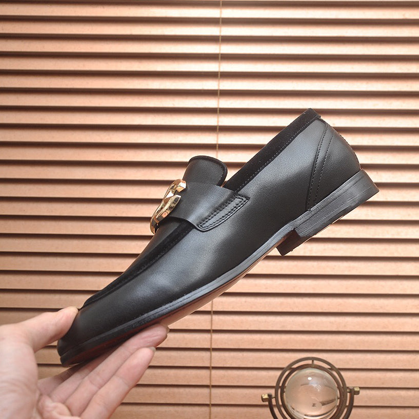 D*G  Premium Leather Casual Sneakers - Designer Men's Shoes in Black
