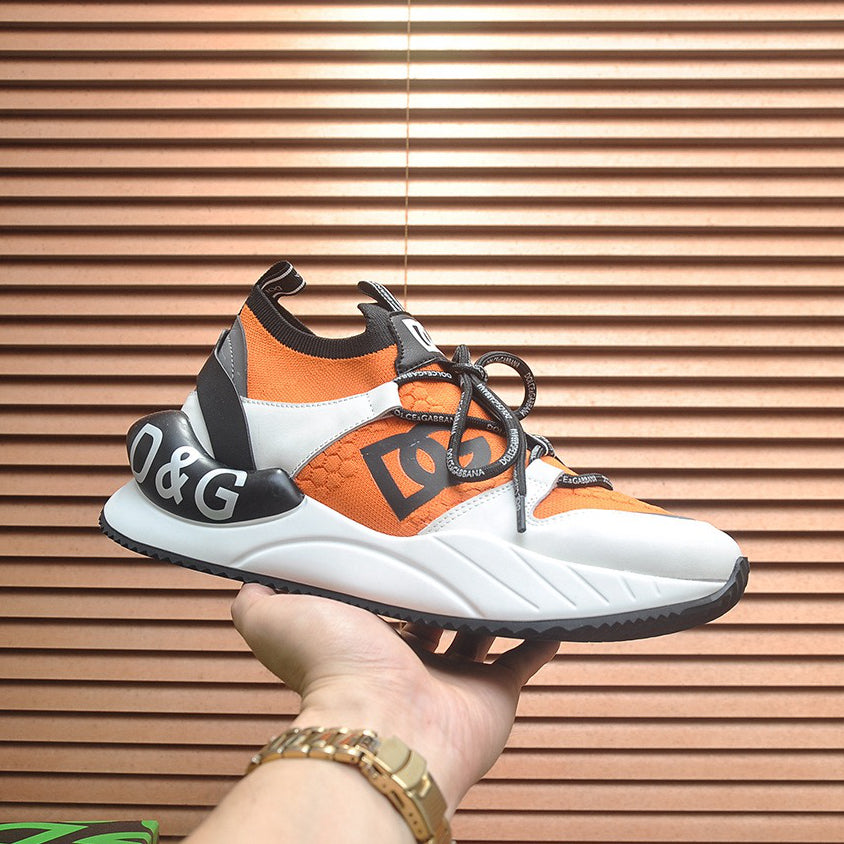 D*G Luxury Genuine Leather Casual Sneakers - Designer Unisex Shoes