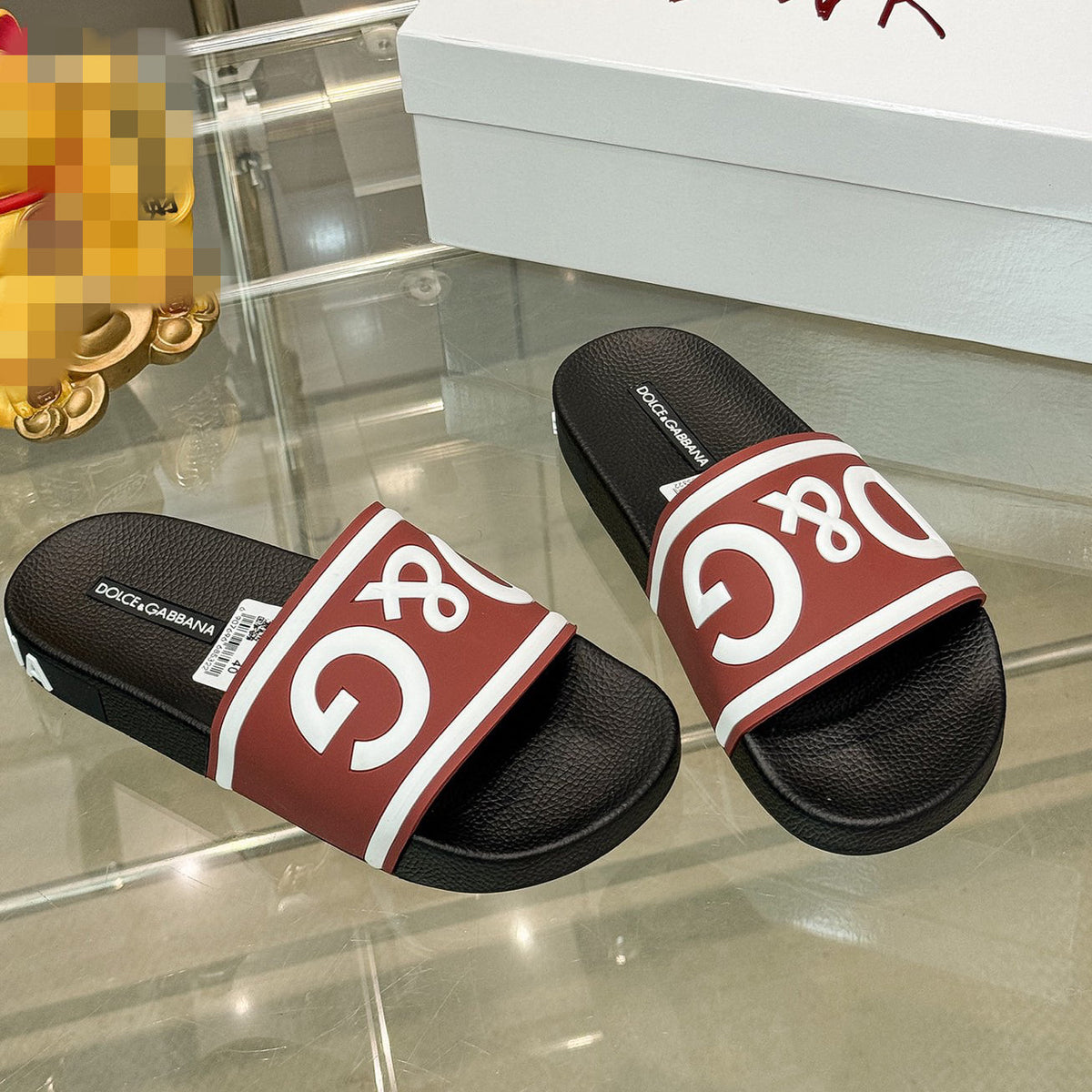 D*G  Premium Leather Casual Slippers - Designer Men's Slides in 4 Styles