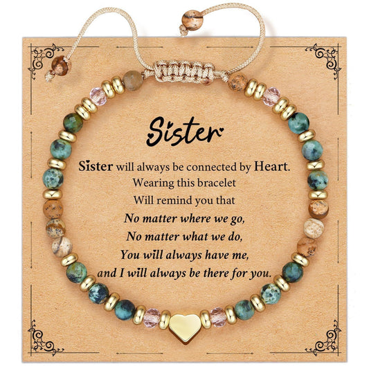 Life is Tough But So Are You Bracelet | African Turquoise & Picture Jasper | Gold Heart Charm | Encouragement Gift
