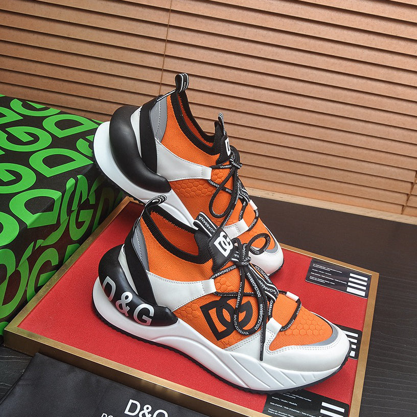 D*G Luxury Genuine Leather Casual Sneakers - Designer Unisex Shoes