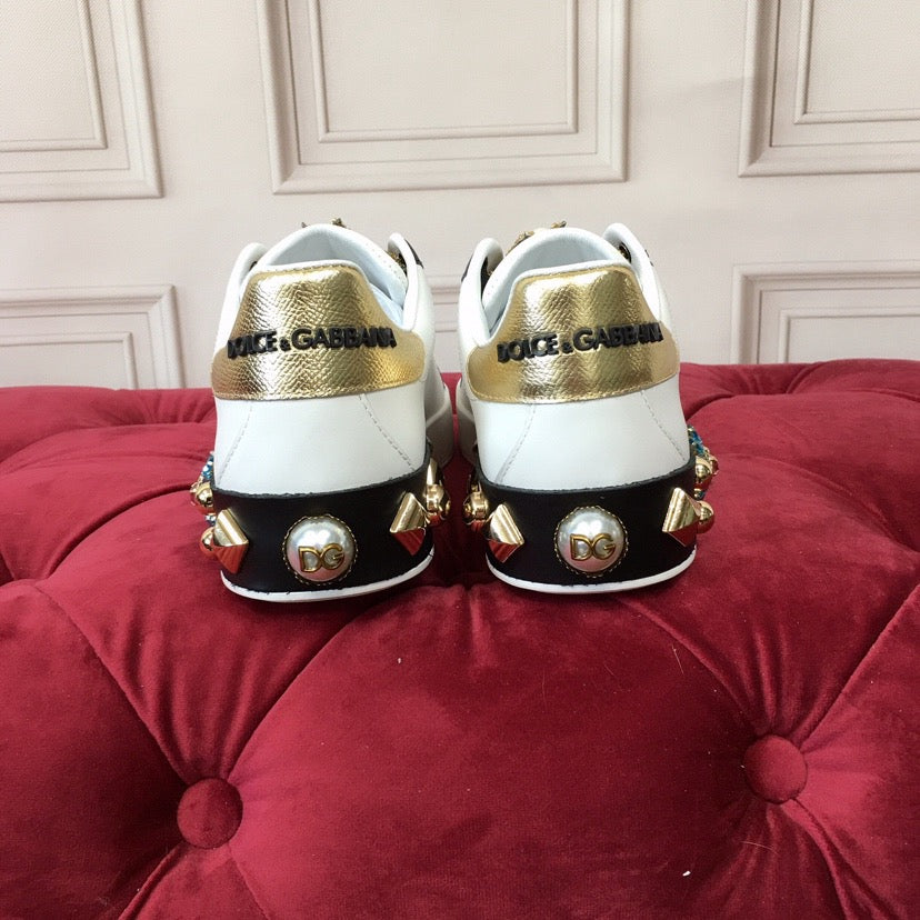 D*G  Luxury Genuine Leather Casual Sneakers - Italian Designer Unisex Shoes