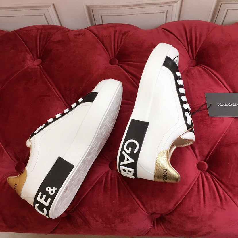 D*G  Luxury Genuine Leather Casual Sneakers - Italian Designer Unisex Shoes