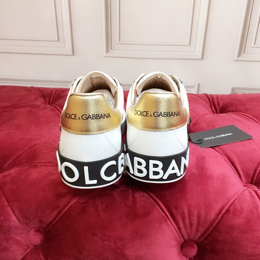 D*G  Luxury Genuine Leather Casual Sneakers - Italian Designer Unisex Shoes