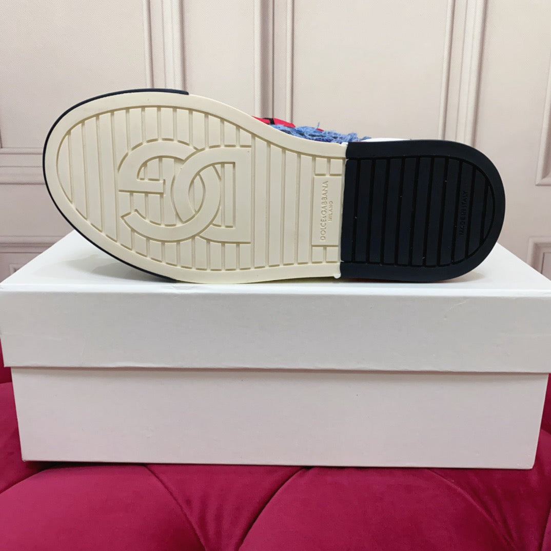D*G  Luxury Genuine Leather Casual Sneakers - Italian Designer Unisex Shoes